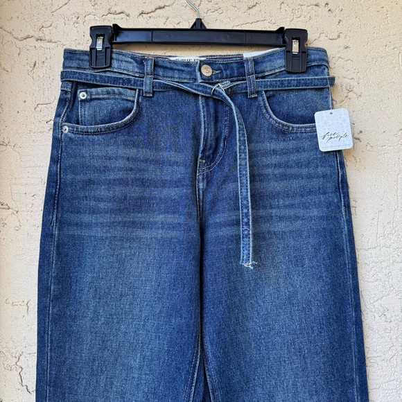 Free People We the Free Sabine Slim Straight Jeans Sz 30 HIBERNATE Blue NWT - Picture 6 of 16